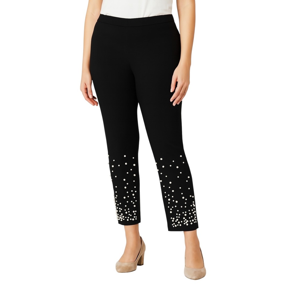 Isaac Mizrahi LIVE! Size 14P Pants Black Pearl‎ Beaded Dress Pants Trousers 1026
